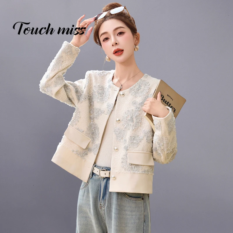 TOUCH MISS小香风短款外套女秋季2025新款小个子气质名媛洋气减龄