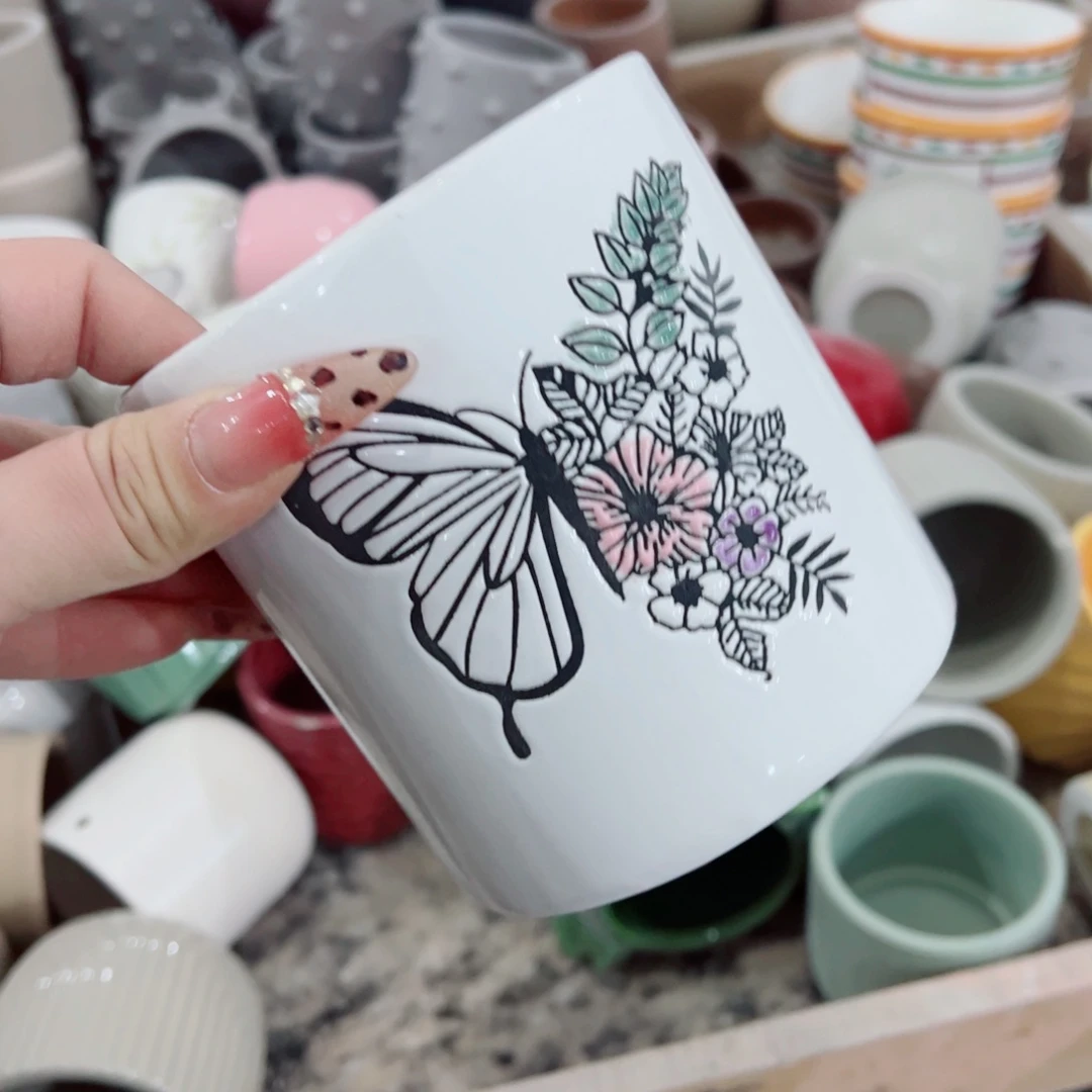 有孔，陶瓷花盆满10米包邮发货