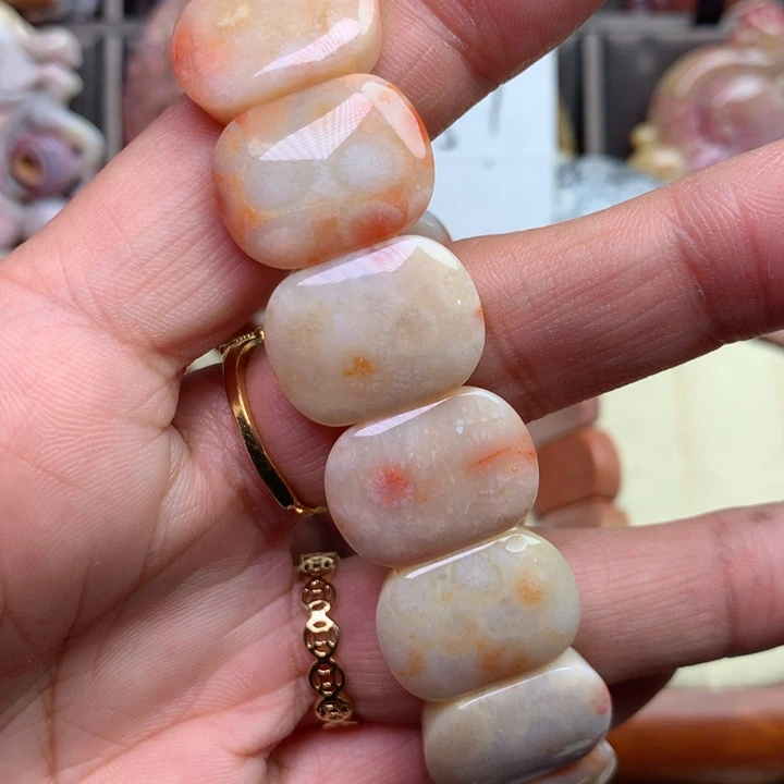 硅化珊瑚（珊瑚玉）颈饰未镶嵌