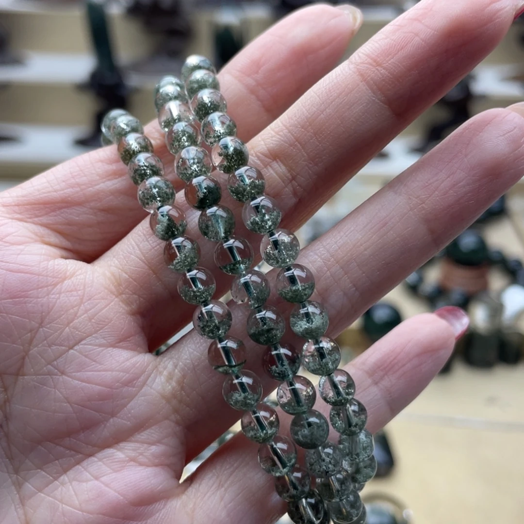 水晶未镶嵌手链绿幽灵手串
