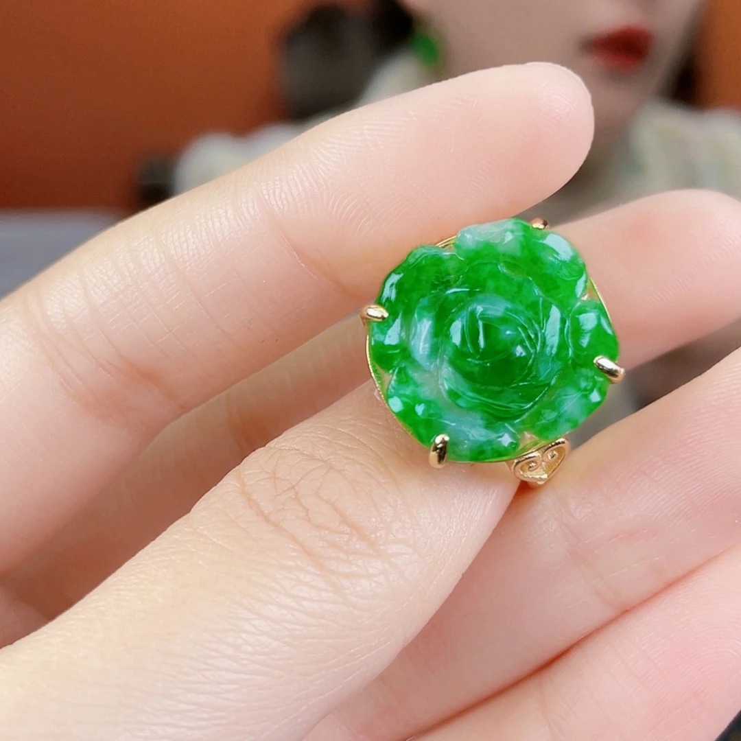 翡翠银S925镶嵌耳饰