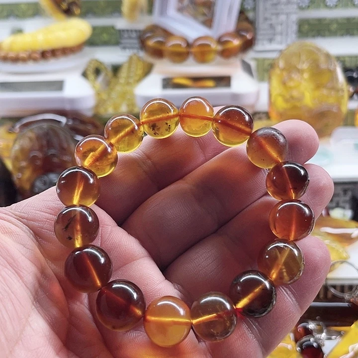 未镶嵌蓝珀珠宝奇石手串