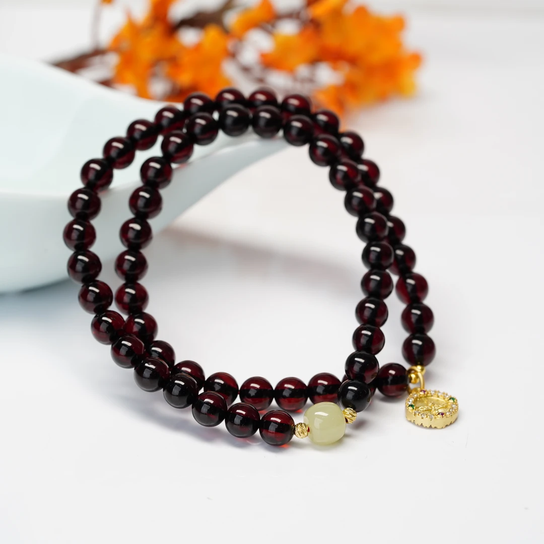 【小北好物】琥珀DIY双圈手串约6mm+【多样性发一件】-2QH03X946