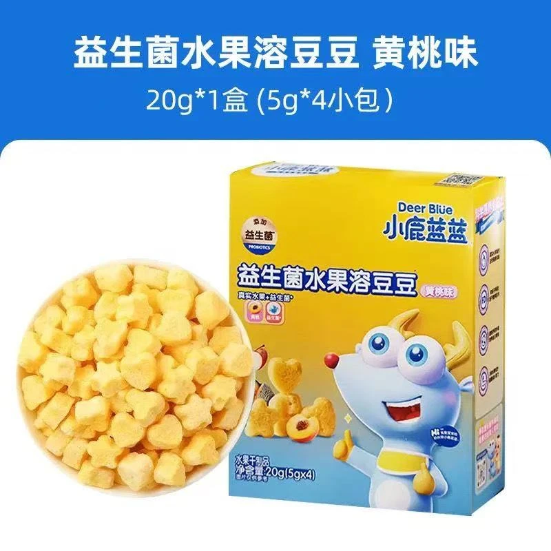 小鹿/蓝蓝水果溶豆豆宝宝零食草莓味黄桃味树莓味