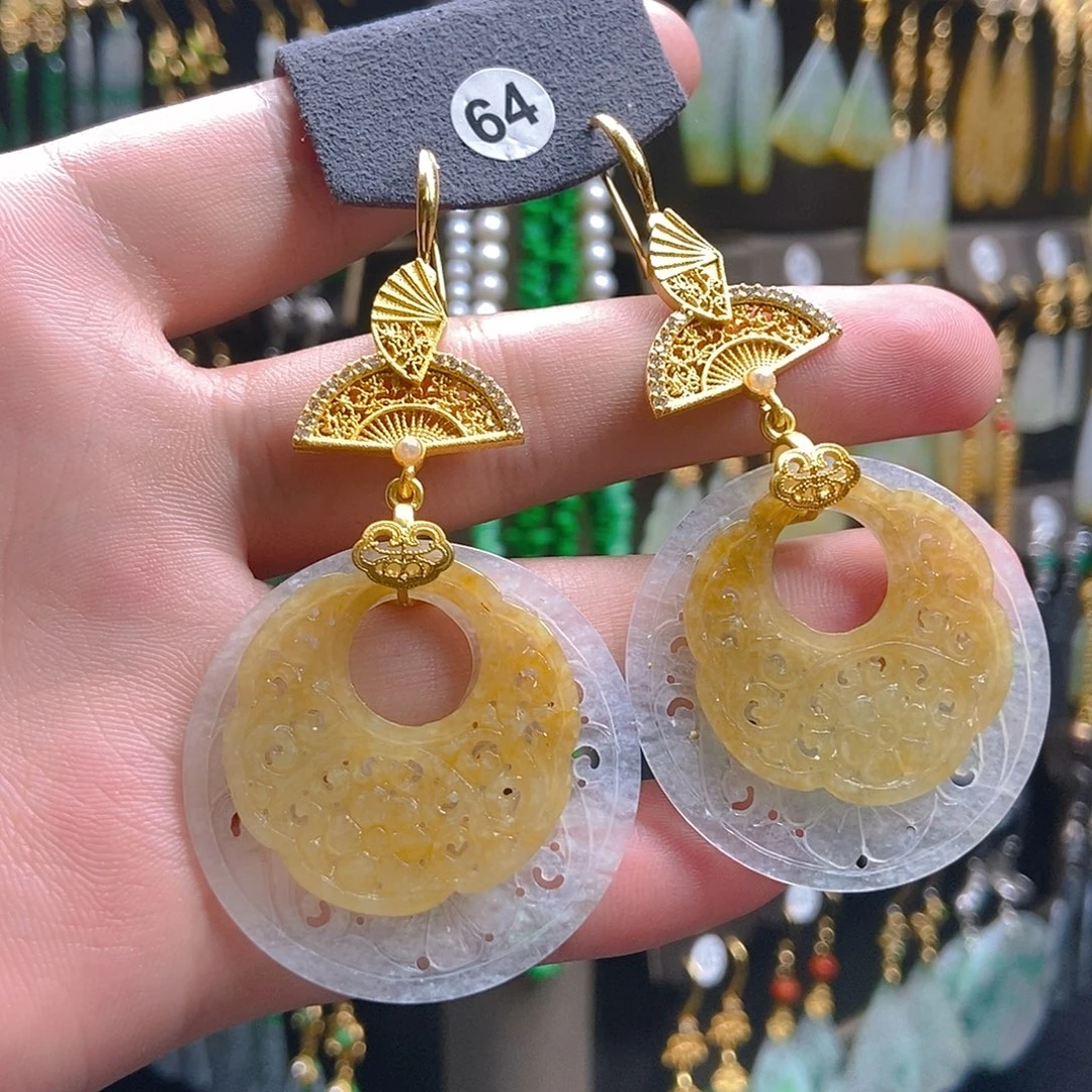 翡翠未镶嵌耳饰翡翠