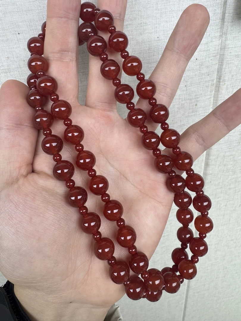 天然红玛瑙双圈手链多样性发其一