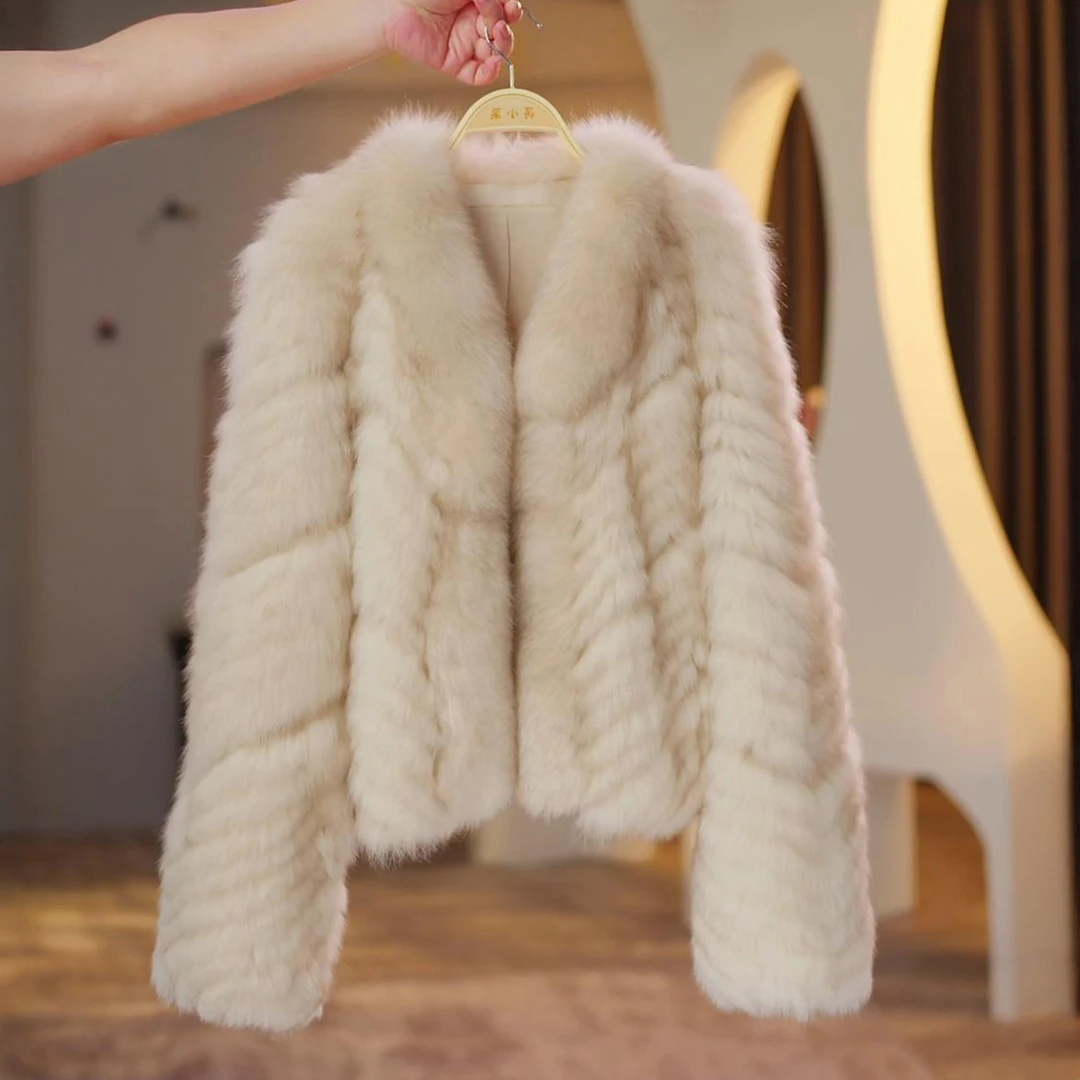 蒋小果「千金归来」狐狸毛皮草外套女短2025秋冬新款车条海宁韩版