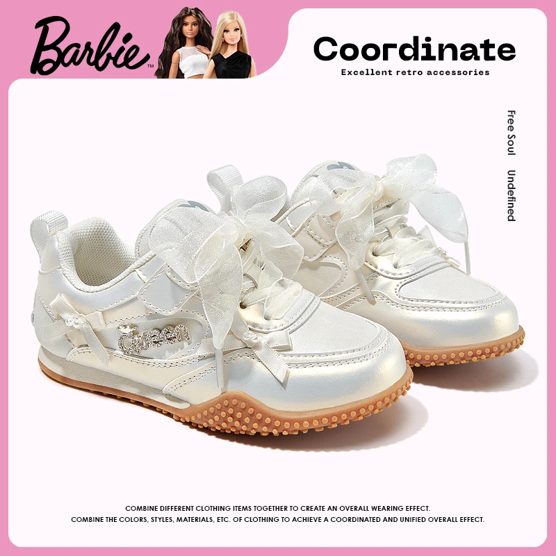 芭比童鞋女童运动鞋2025新款秋季小女孩休闲鞋时尚软底机能潮鞋