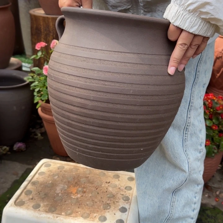 紫砂花盆口25高30宜兴紫砂