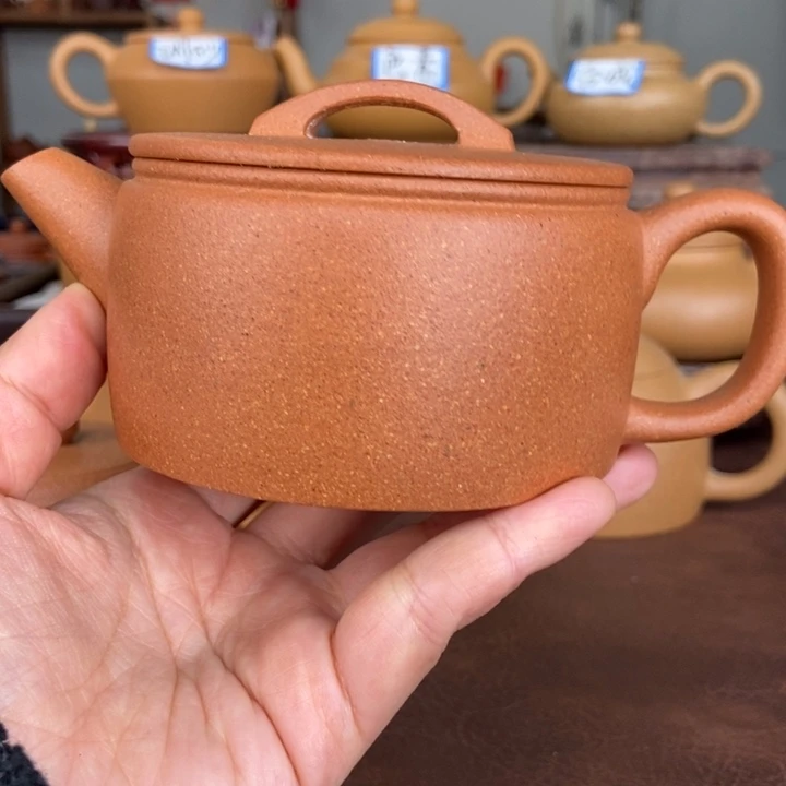 紫砂茶壶黄金段泥大口汉瓦壶