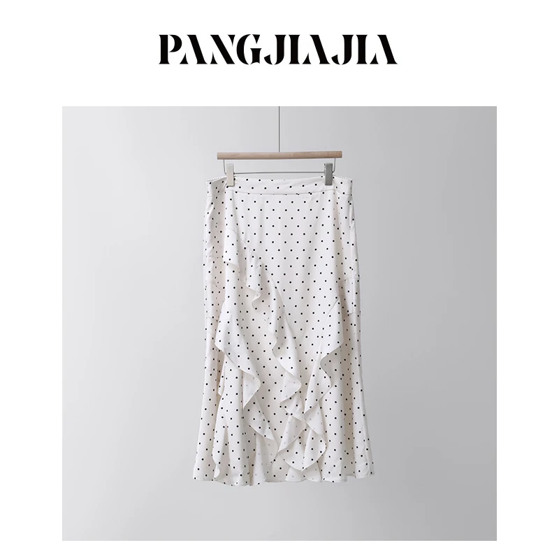 【胖佳佳】波点鱼尾 印花半身裙春季时尚百搭中长裙H625G01790