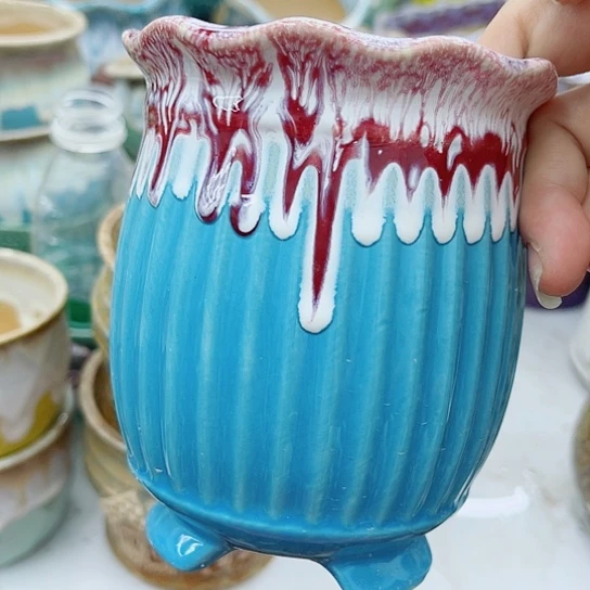 多肉绿植陶瓷花盆9.9包邮