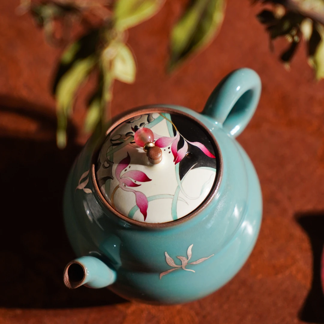 三秋月  兰花壶   茶具茶杯纯手绘陶瓷  SQY122