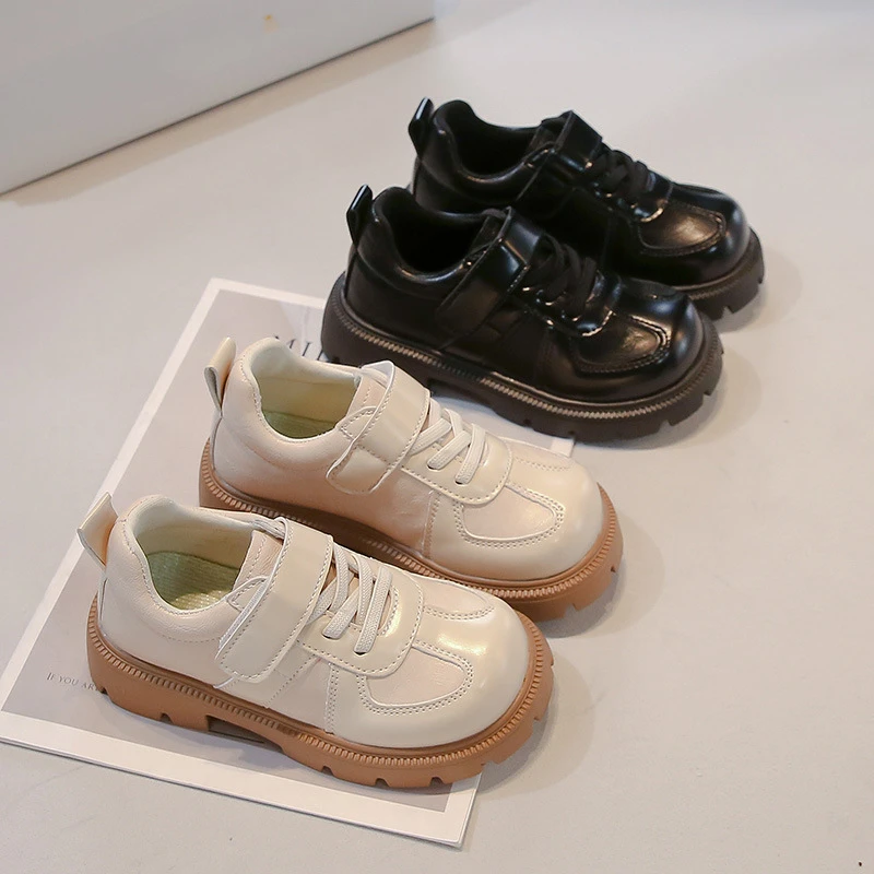 25春季新款童鞋儿童皮鞋男童英伦风休闲鞋女童黑色小皮鞋单鞋6116