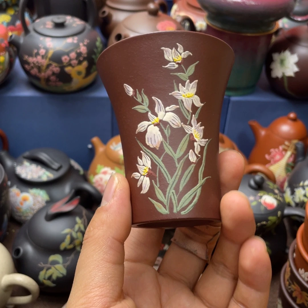 茶杯红泥紫砂主人杯120cc