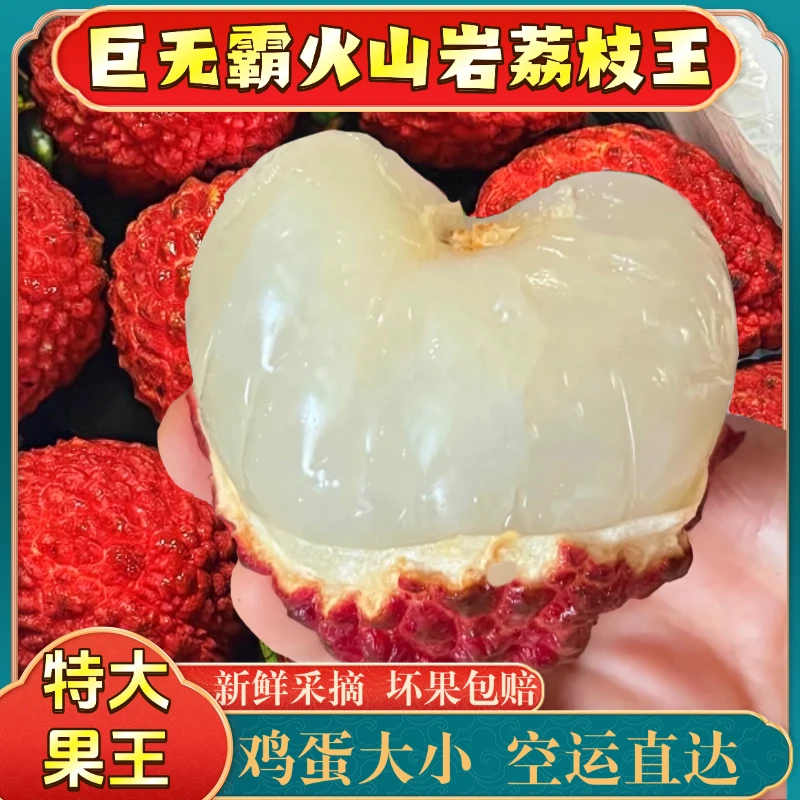 海南火山岩荔枝王现采现摘空运2.5斤4.5斤礼盒装送礼巨无霸荔枝果王海口荔枝王新鲜海南省