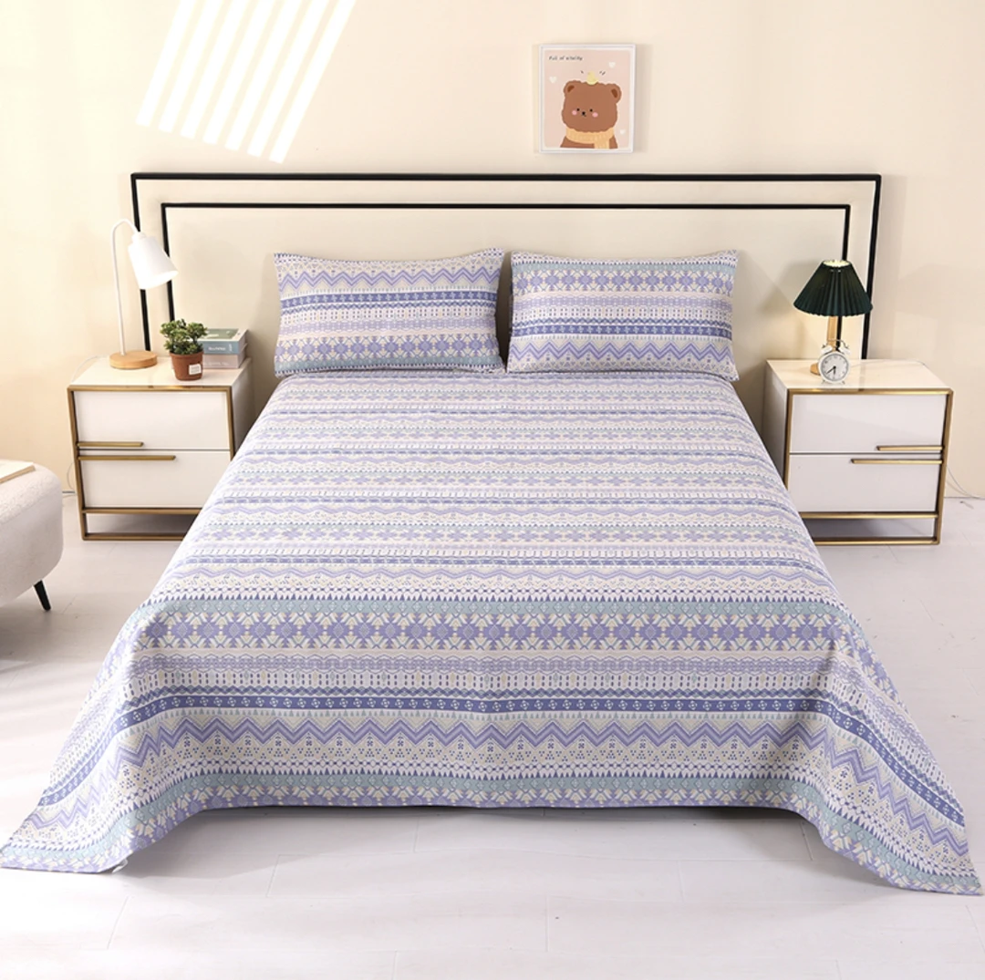 加厚原棉老粗布床单三件套老粗布凉席三件套透气防滑