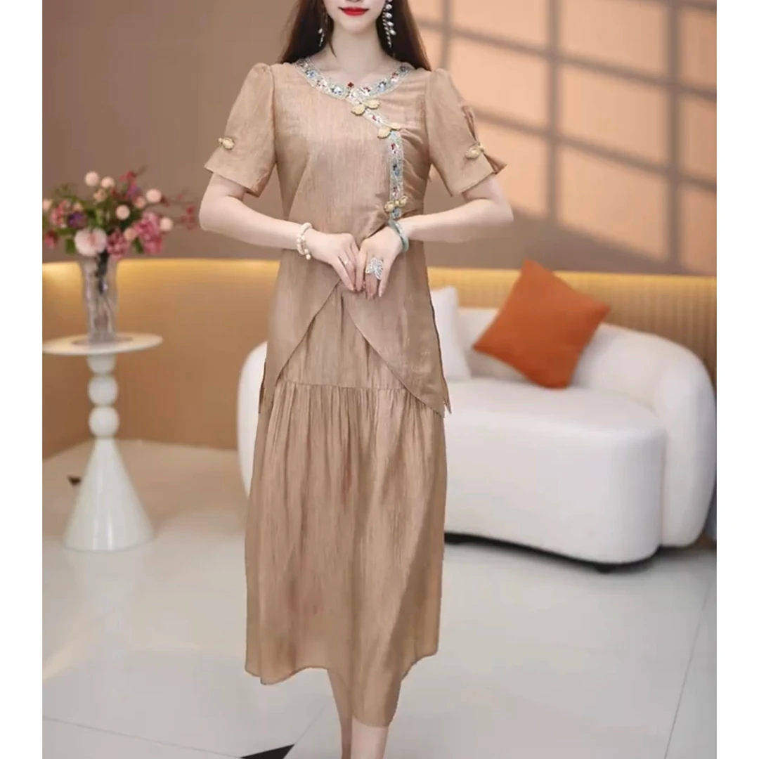 【套装定制】B1196图片色上衣套裙优雅气质时尚减龄休闲显瘦夏季