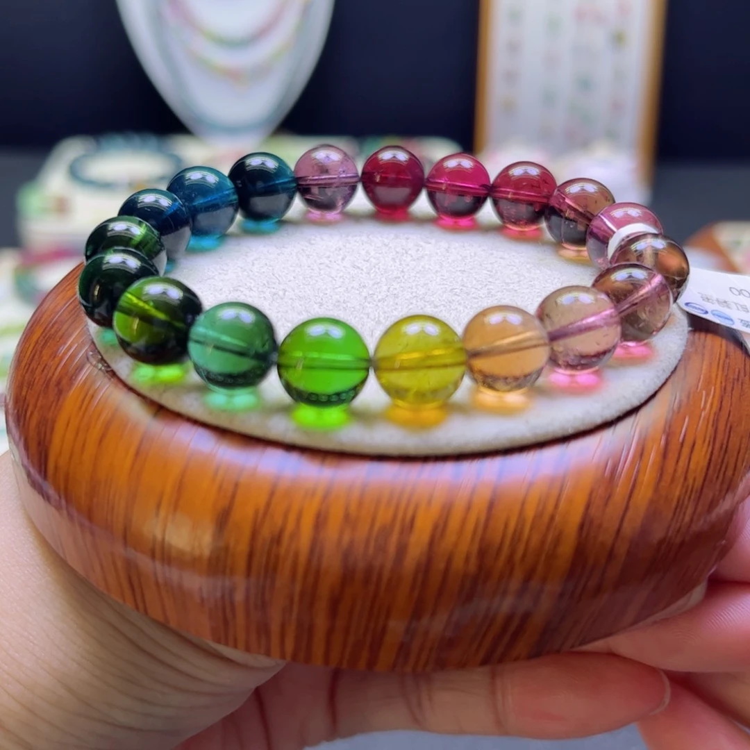 碧玺手链未镶嵌渐变10mm