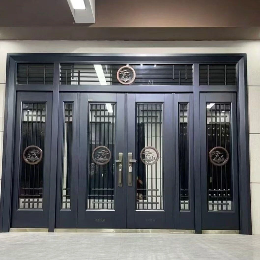 农村新款锌合金自建房大门别墅双开门进户家用入户入户门防盗门