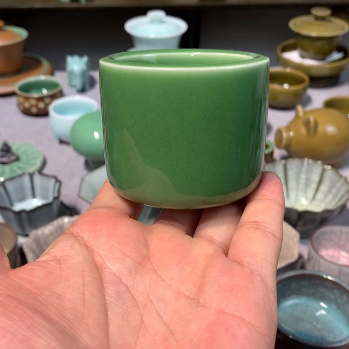 龙泉青瓷手工扳指杯
