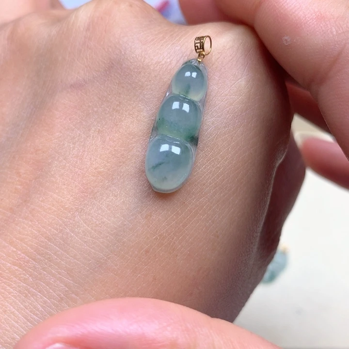 【闪购商品】翡翠18K金镶嵌吊坠(不含链)