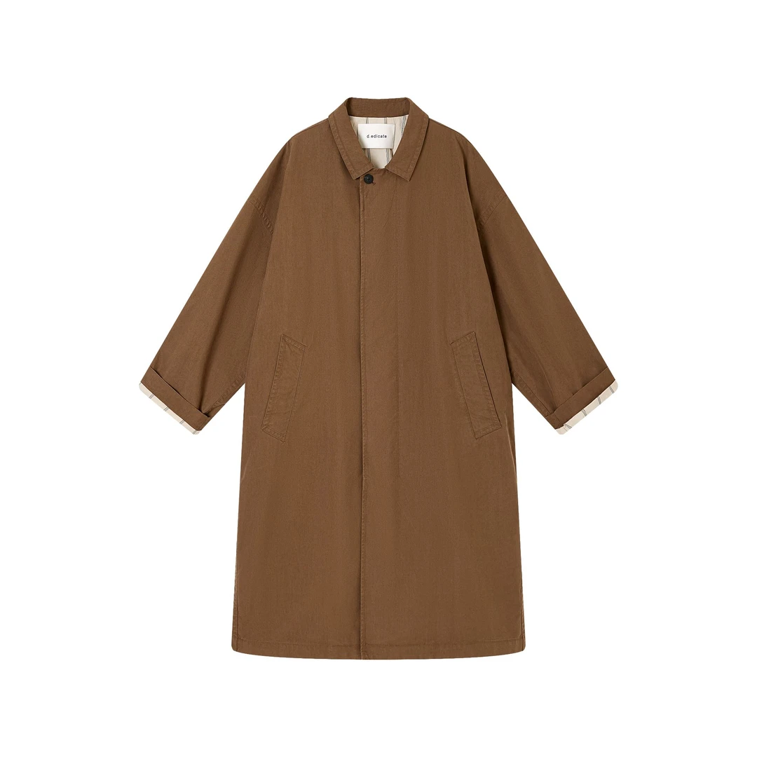 Dedicate献给原创女装/小个子好穿日系枫叶色风衣/复古简约宽松