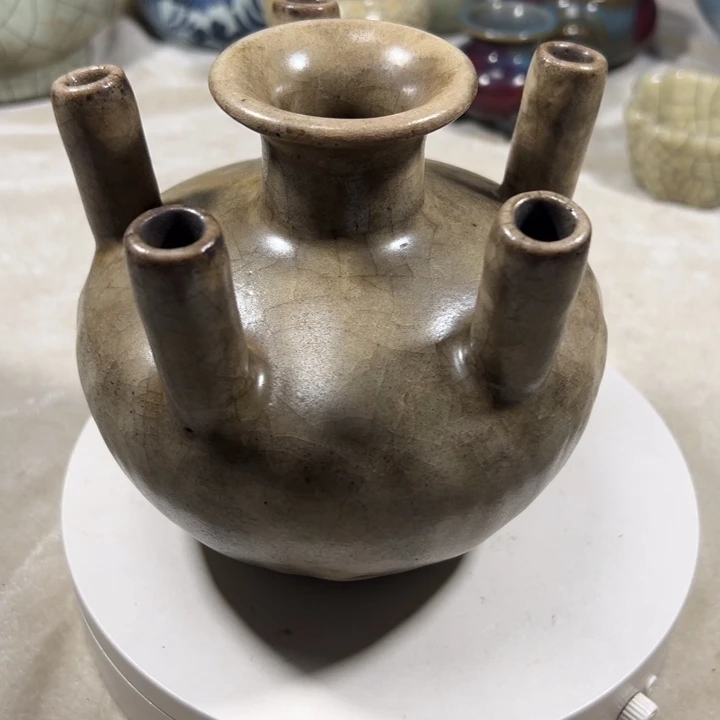 摆件鱼*官窑五管瓶纯手工制作