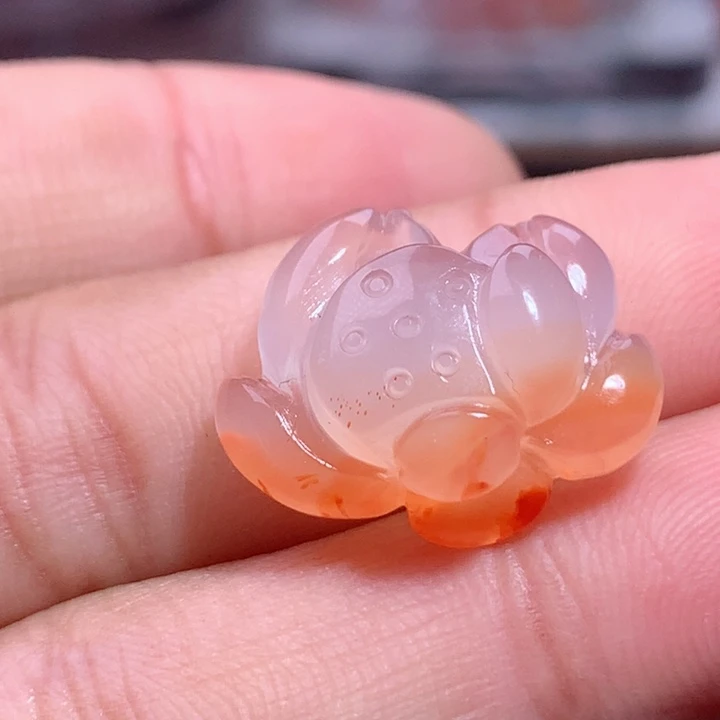 南红玛瑙未镶嵌南红冰飘莲花