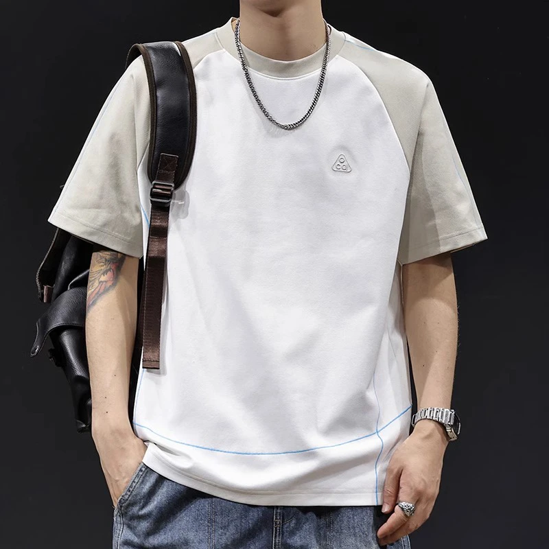 U&PURA轻薄透气短袖t恤男士潮牌大码夏季2025百搭舒适简约潮流t恤