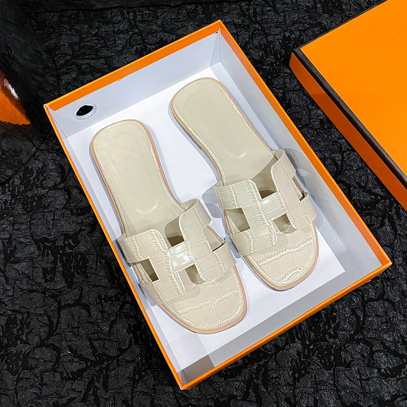 经典一字平底拖欧美凉拖鞋2025夏季时尚外穿女平底拖鞋