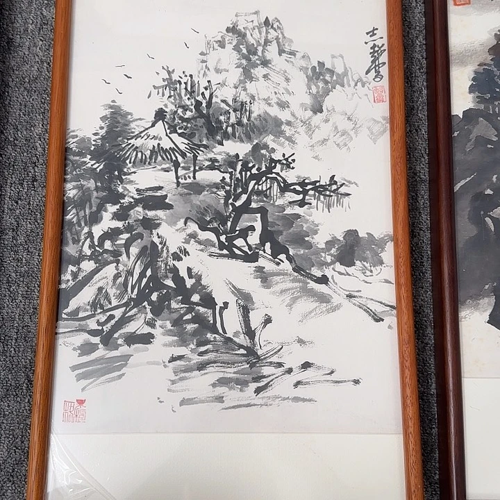 国画郑志超国画带框