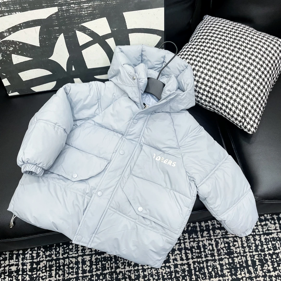 思思家童装2025年冬蓝色加厚保暖棉服