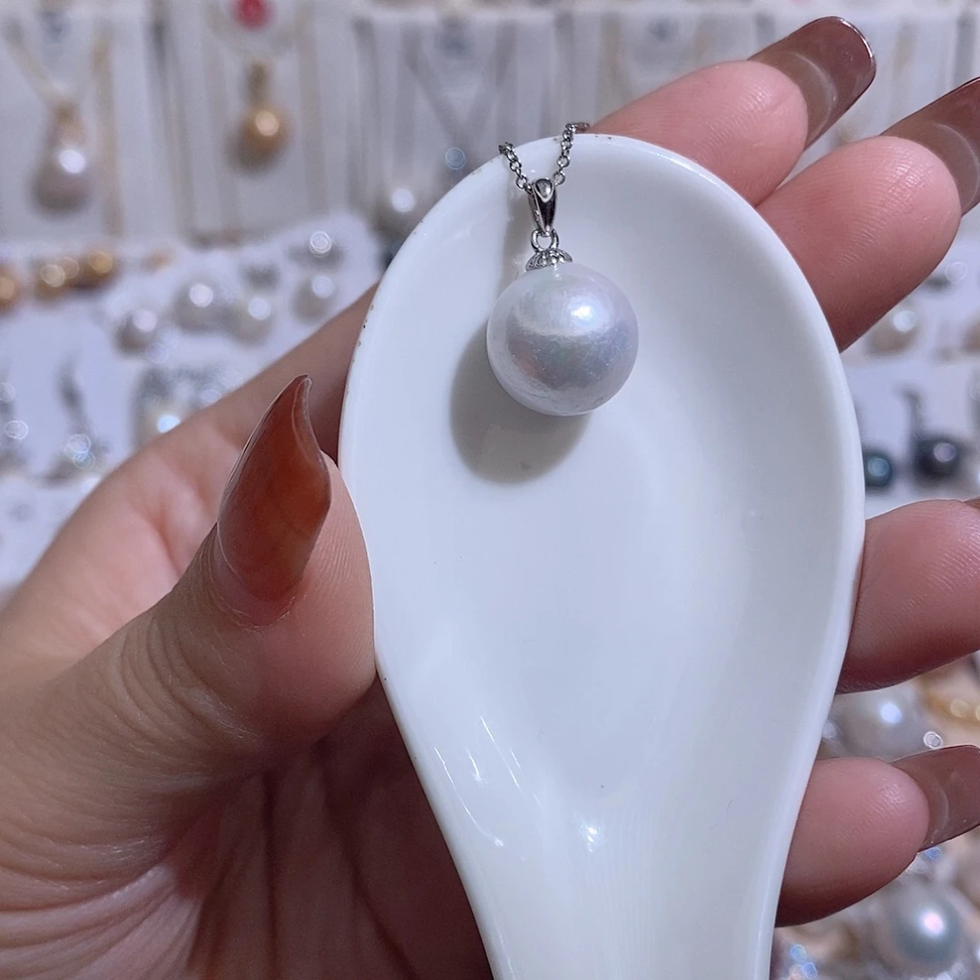吊坠(赠链)淡水珍珠银S925镶嵌w12.4