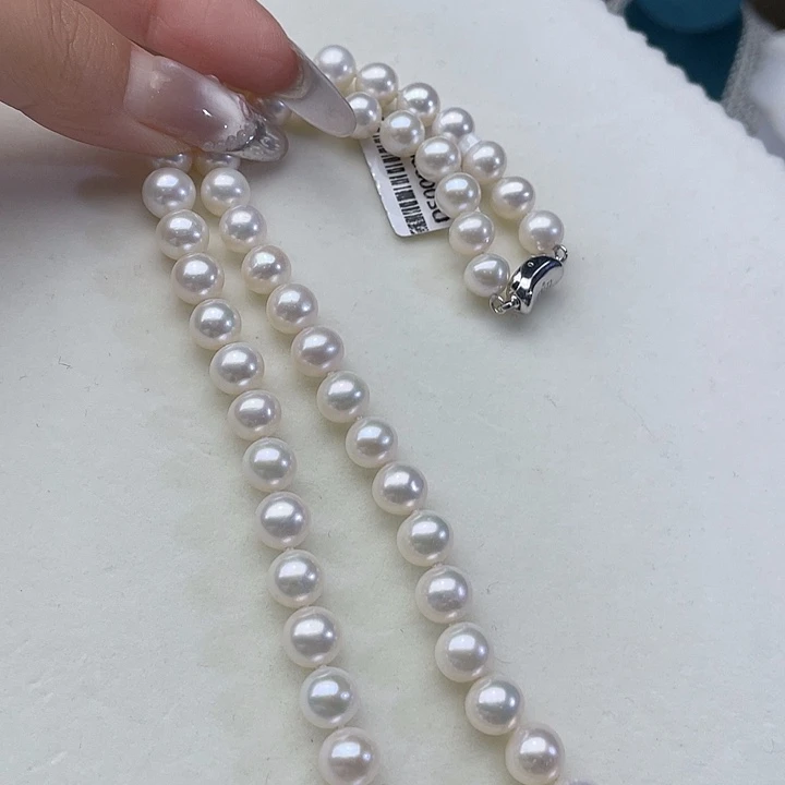 颈饰银S925镶嵌淡水珍珠卡8➕极光白炫彩高品