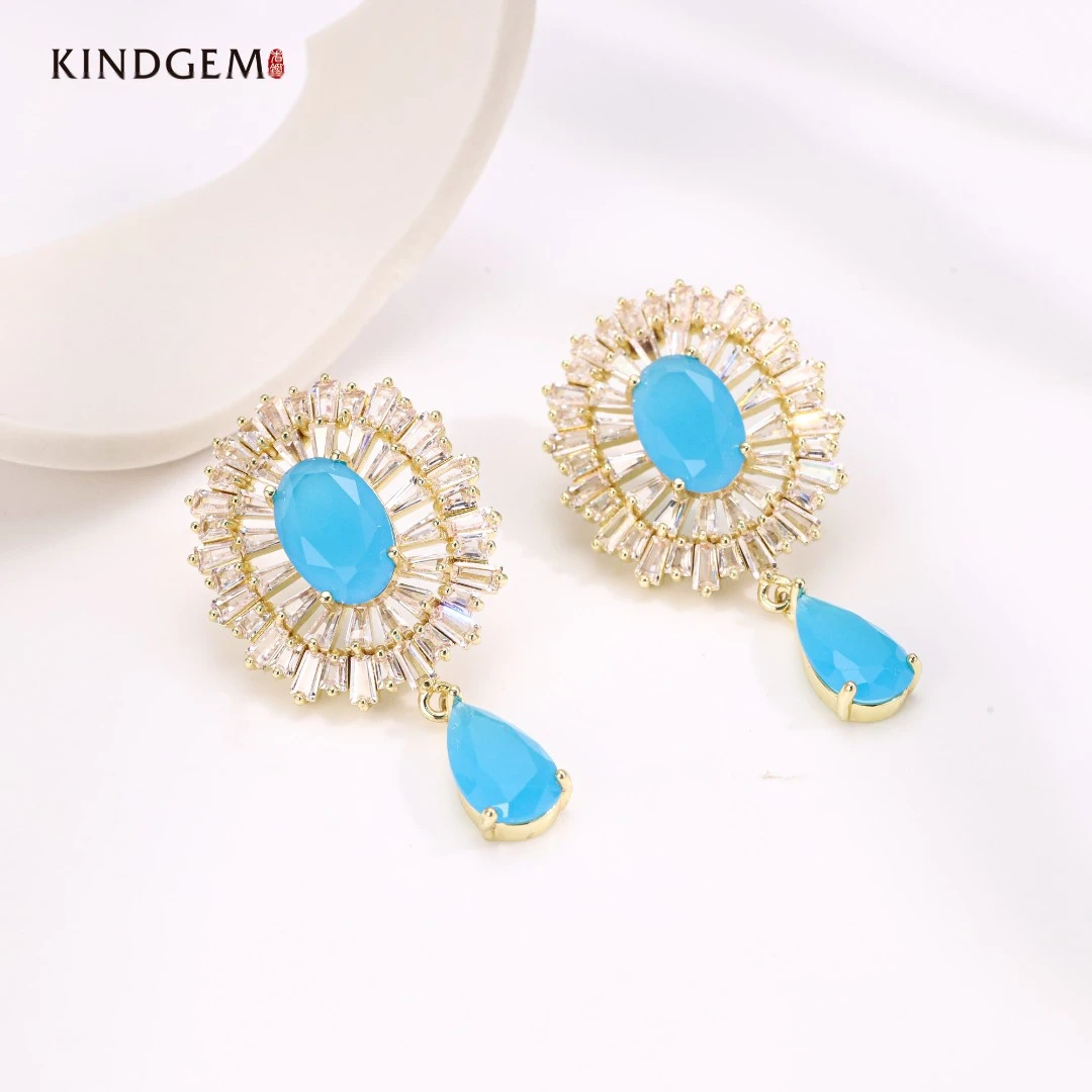 铜合金锆石耳饰 蓝气球TheBalloon-德-AS61XMGC-09509