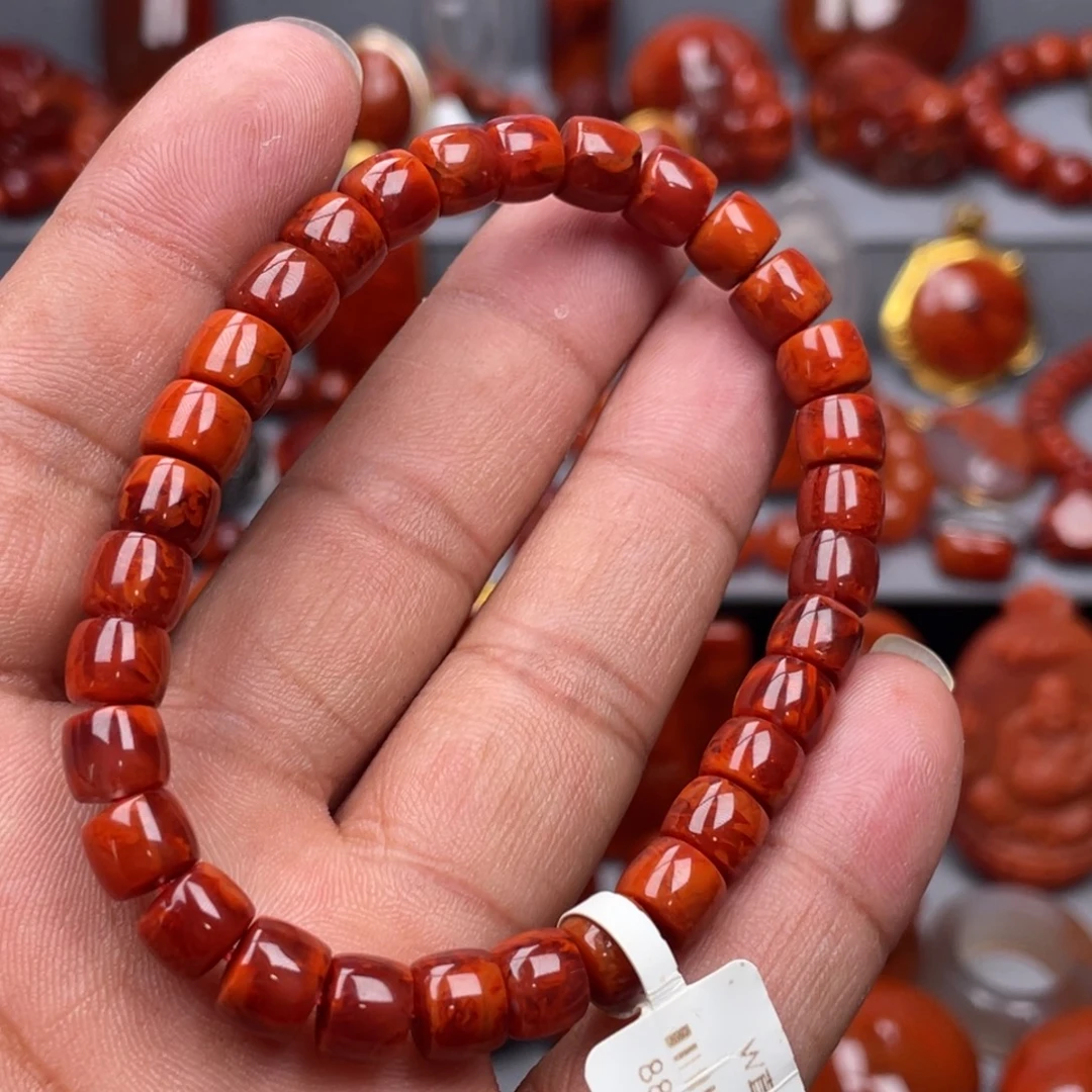 南红玛瑙未镶嵌珠宝奇石单圈7