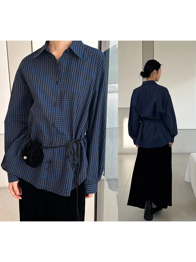 【素简】复古磨毛百搭冬季格子衬衫简约衬衫叠穿05008