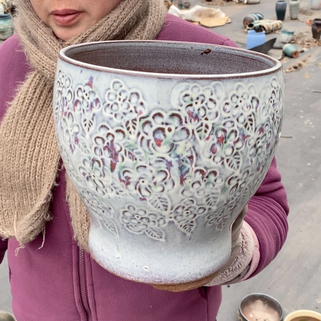 红陶口18高20瑕疵～