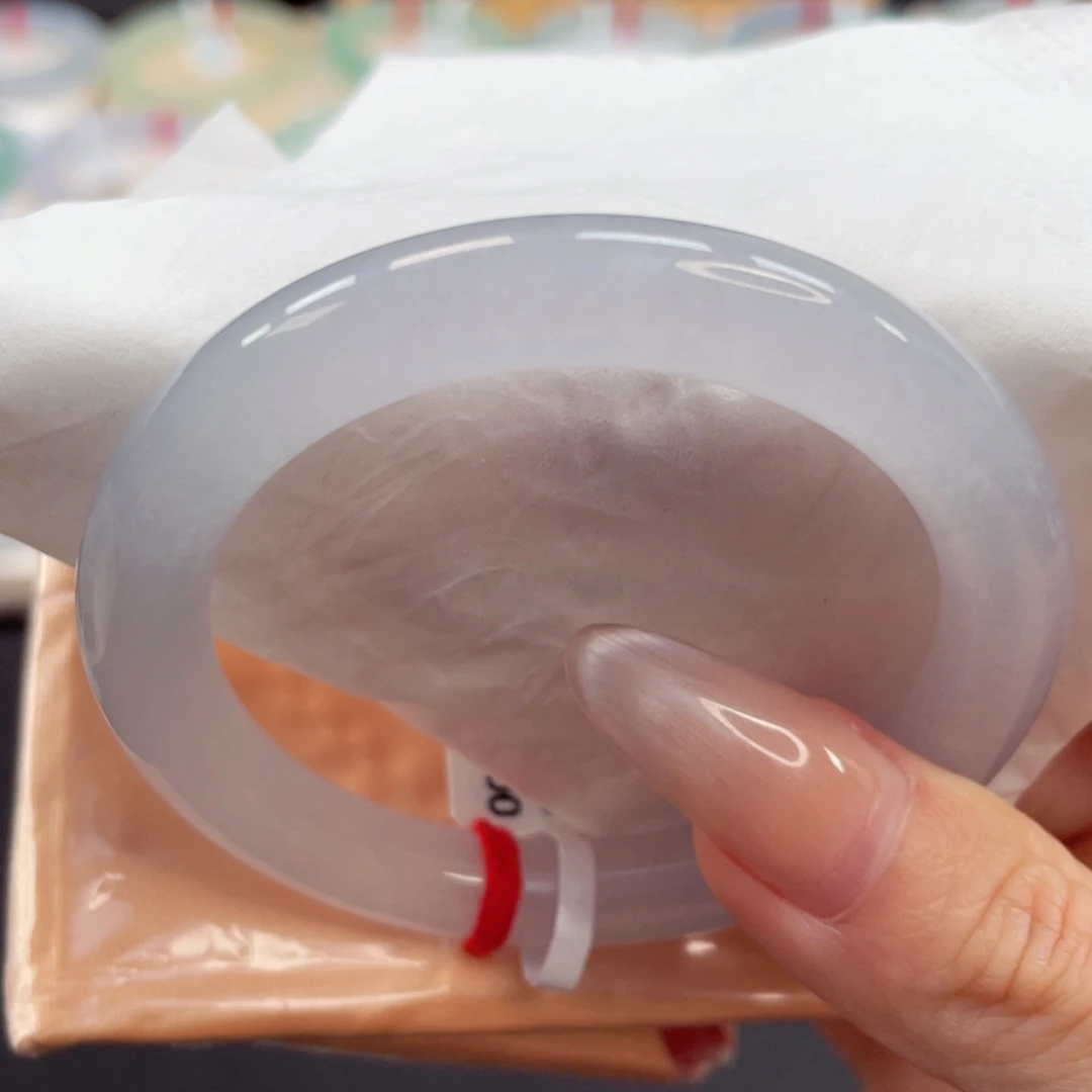 未镶嵌手镯翡翠51.5圆冰棍子白月光34号