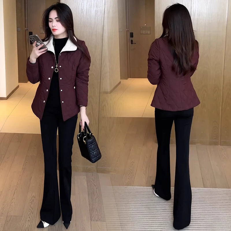 2025秋冬新款轻薄短款棉衣女洋气修身显瘦小个子百搭保暖棉服外套