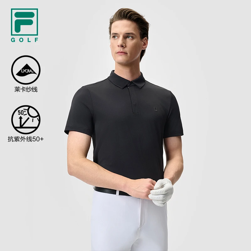 【透气冲孔】Fila/斐乐男款防晒速干四面弹高尔夫POLO衫A11M525103F