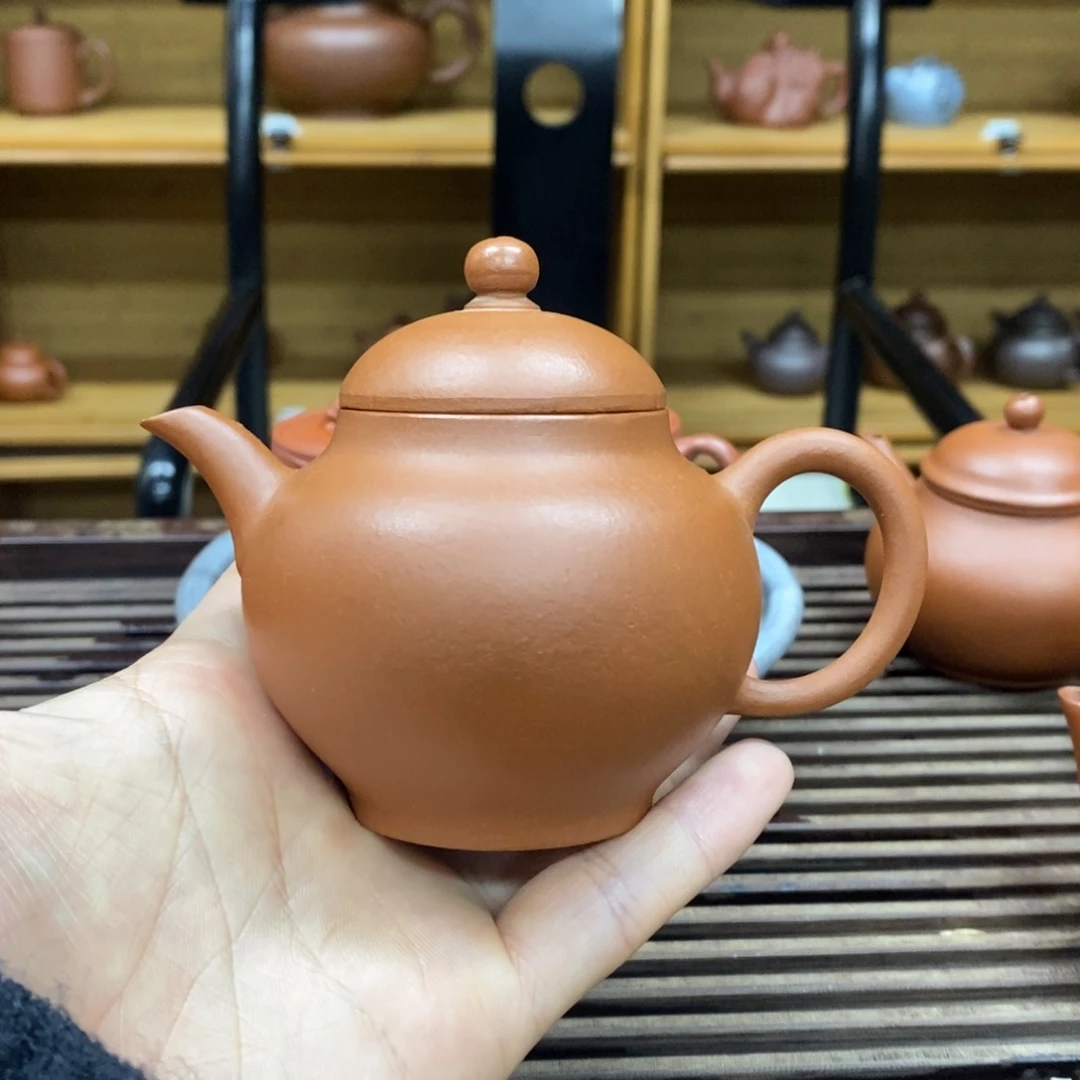 紫砂茶壶高潘150毫升朱泥