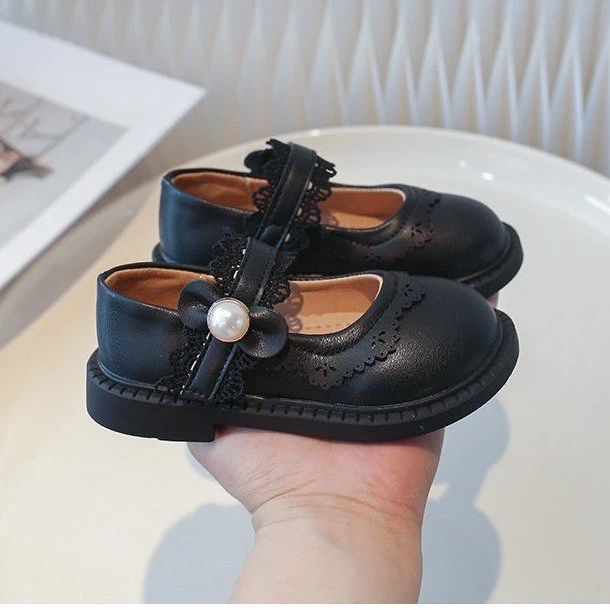 女公主软皮魔术贴皮鞋鞋子小女孩宝宝鞋小童防滑小孩鞋子