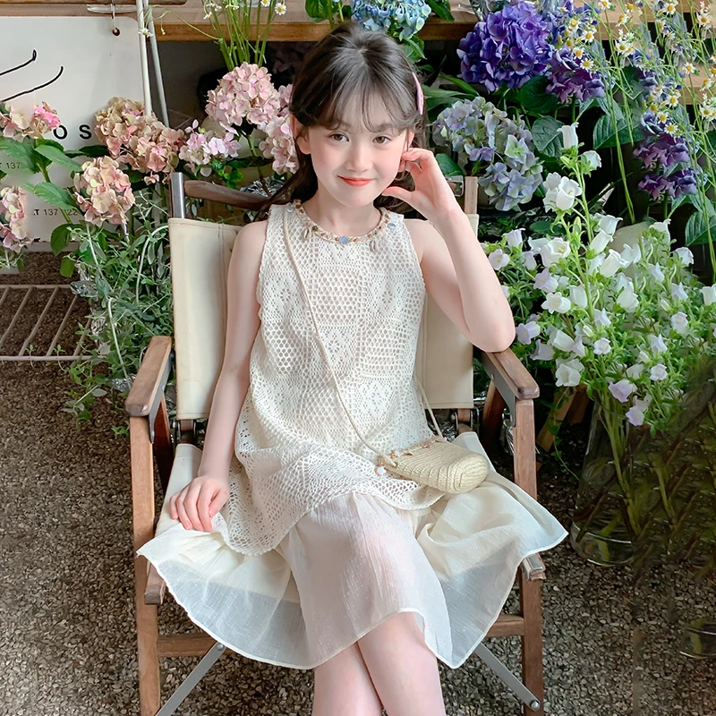 女童波西米亚连衣裙夏装2025新款洋气儿童无袖公主裙背心沙滩裙子