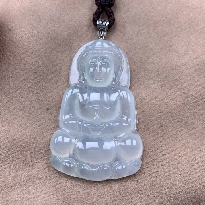 翡翠18K金镶嵌颈饰缅甸翡翠A货