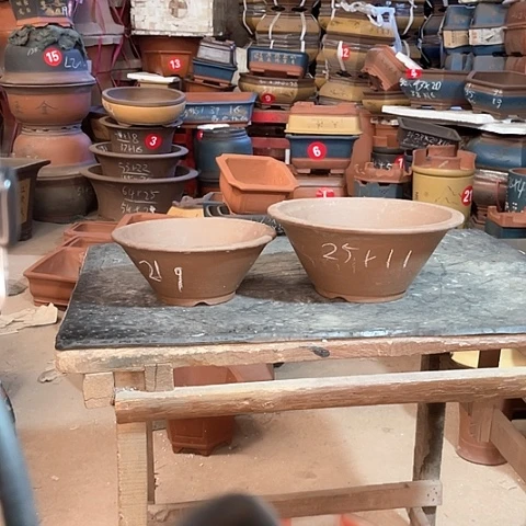 紫砂花盆斗碗盆两只