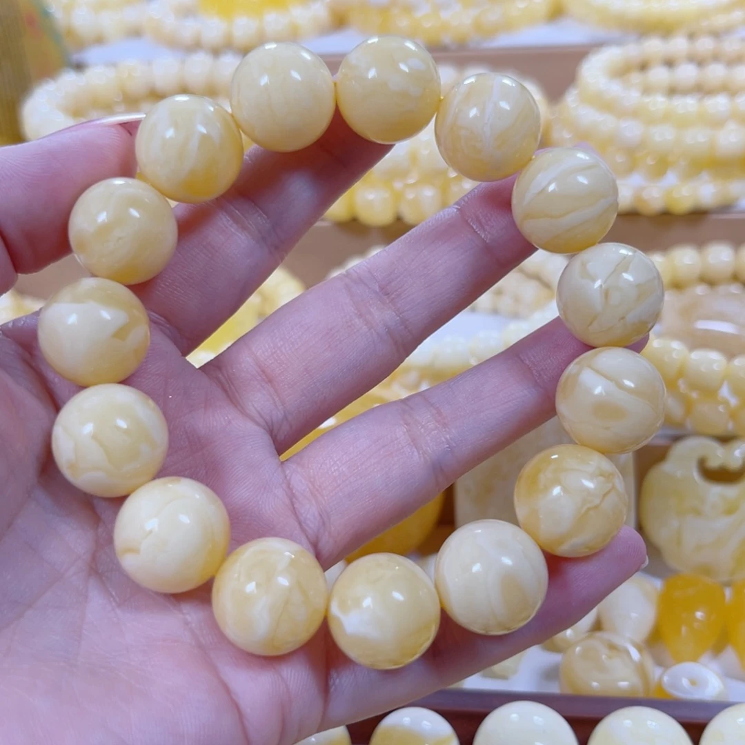 琥珀未镶嵌手链天然蜜蜡