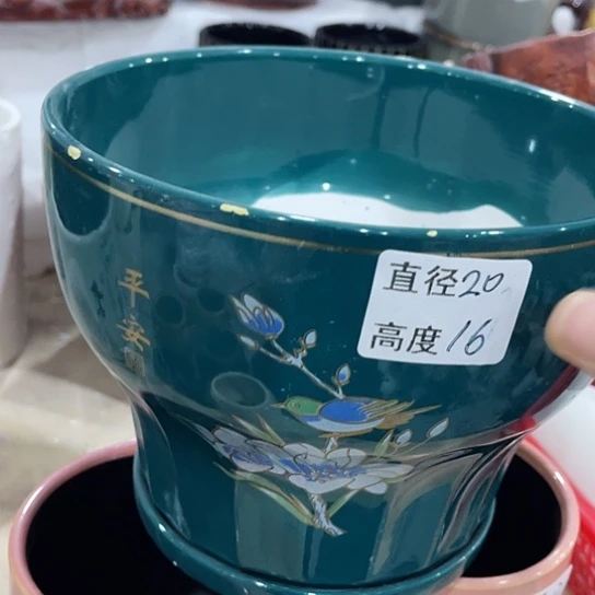 多肉绿植陶瓷花盆9.9包邮，有孔