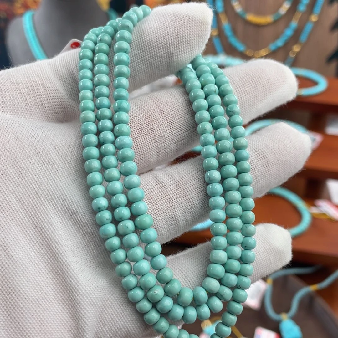 绿松石手链未镶嵌精品108卡4+